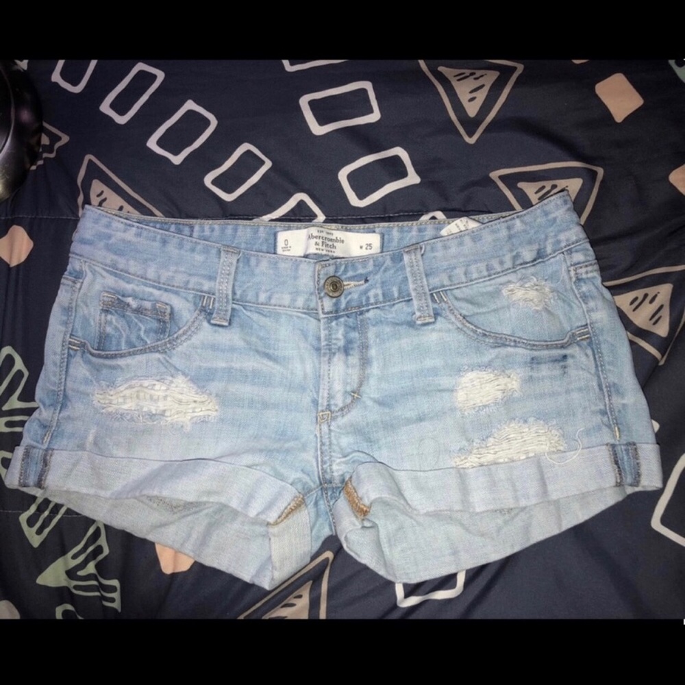 Abercrombie and Fitch distressed denim shorts!